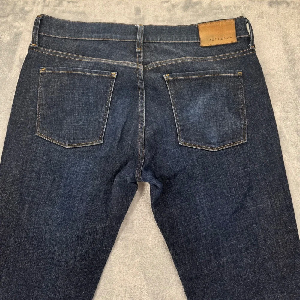 Mott & Bow Mens Straight Leg Dark Wash Denim Jeans Cotton Elastane Size 32 - Picture 7 of 10